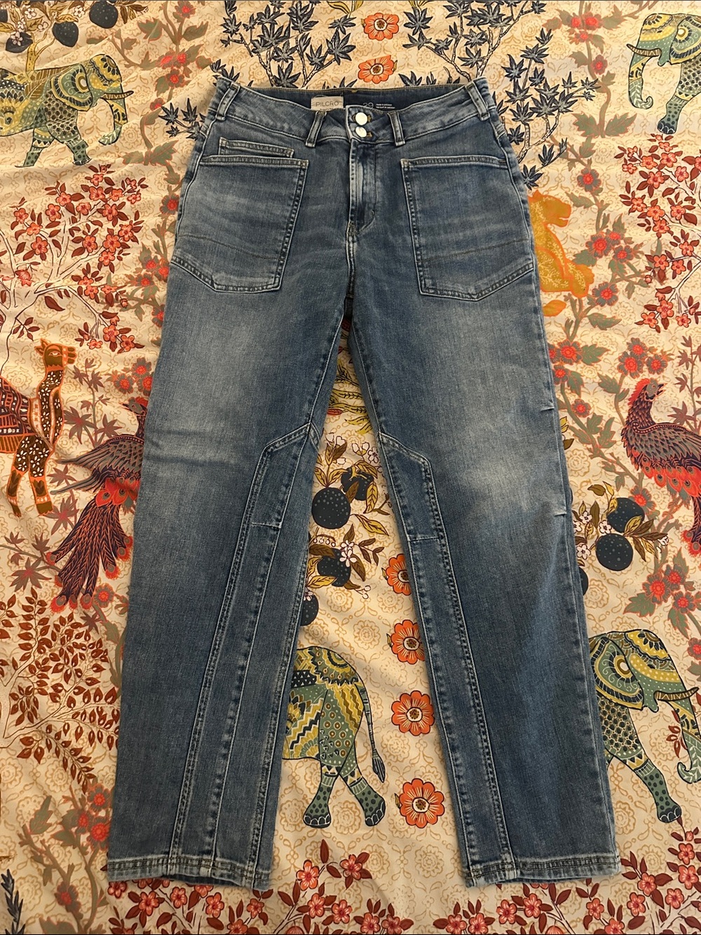 Pilcro Medium Wash jeans with loose, upscale rugged feel